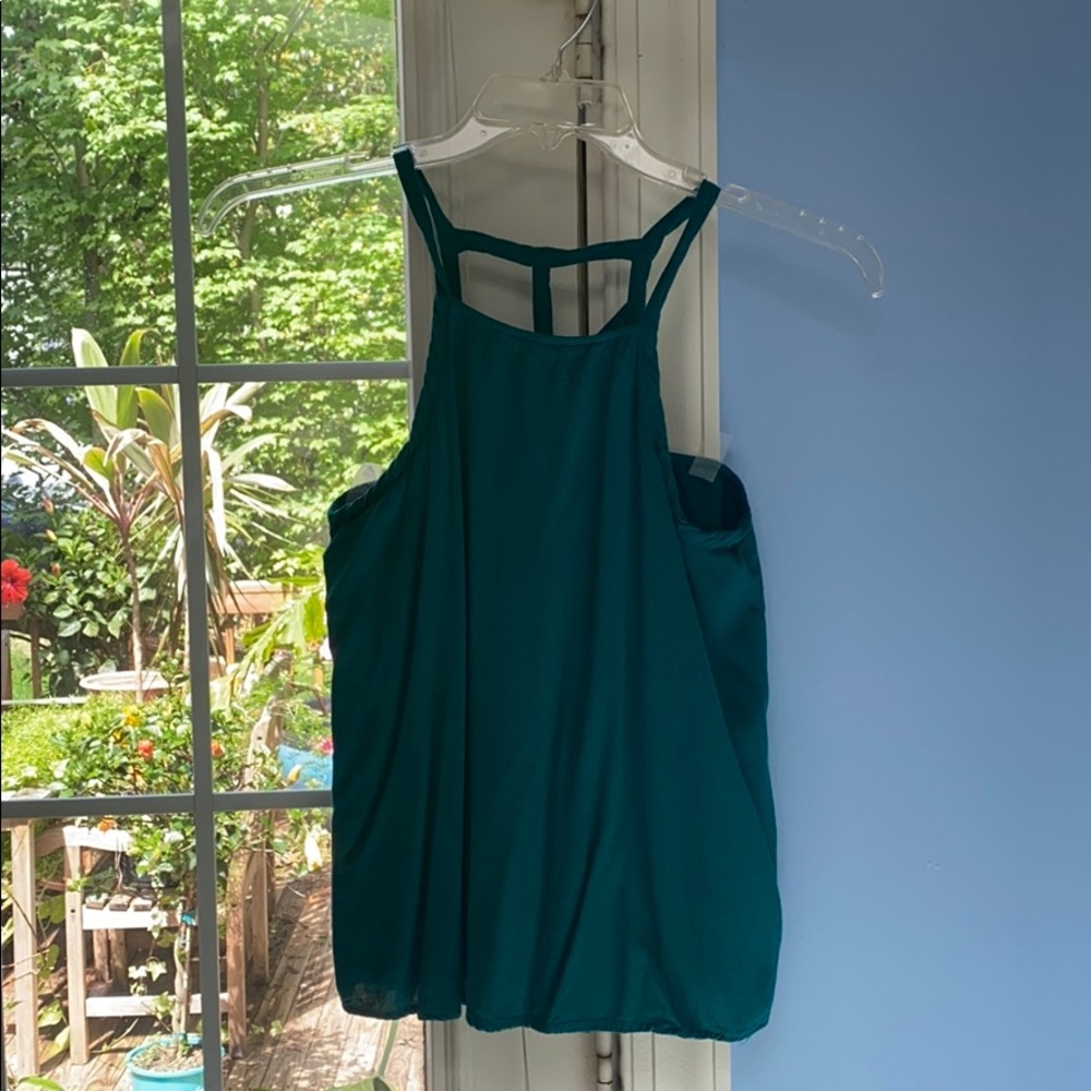 Papermoon top jade green S great back! $11